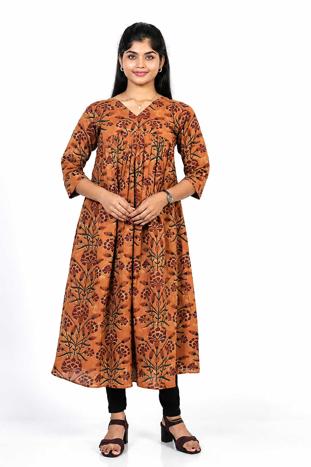 Rust Blossom Alia Cut Kurti