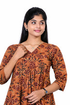 Rust Blossom Alia Cut Kurti