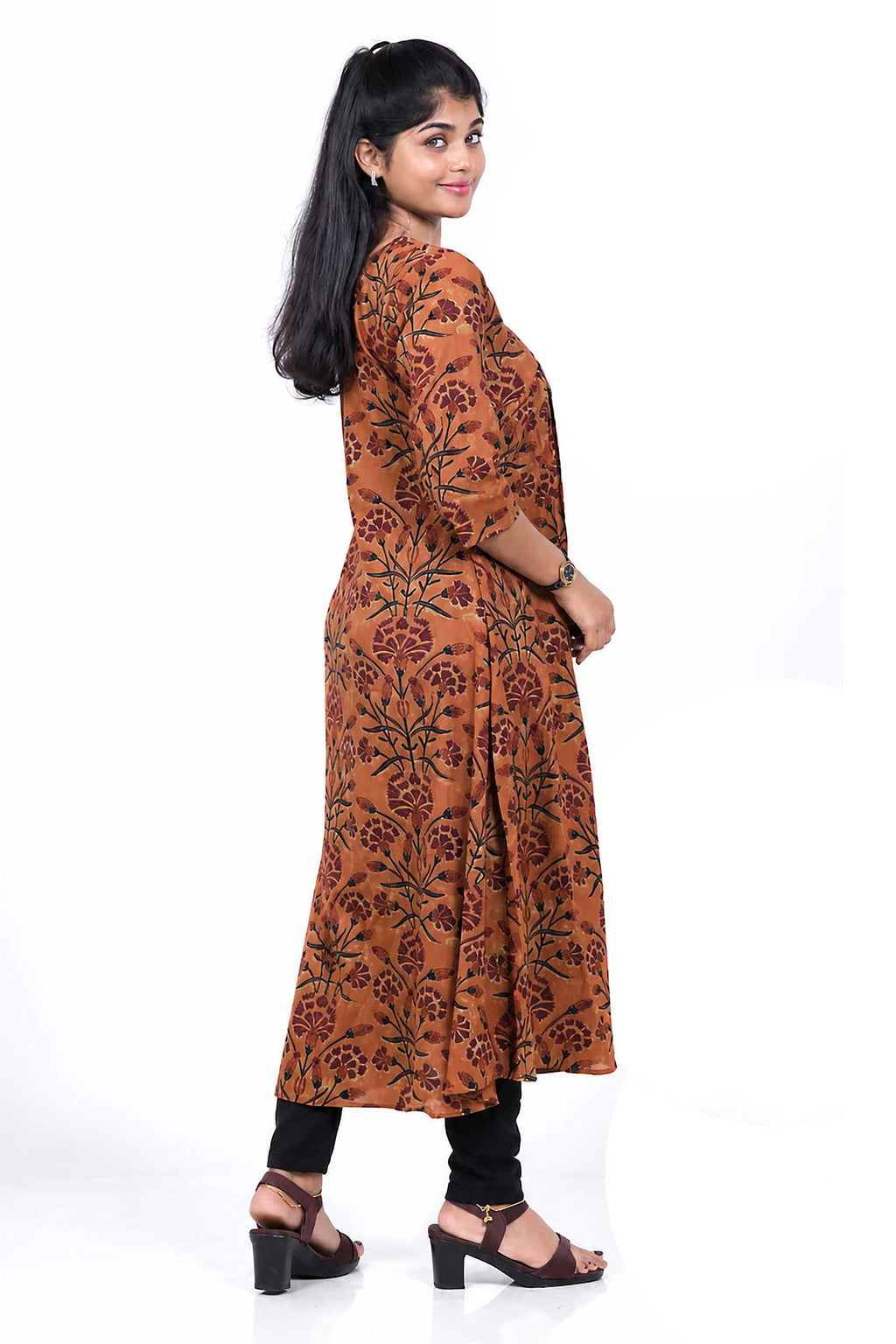 Rust Blossom Alia Cut Kurti
