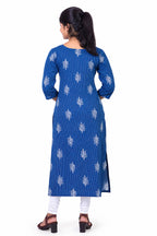 Teal Leaf Slitted Kurti