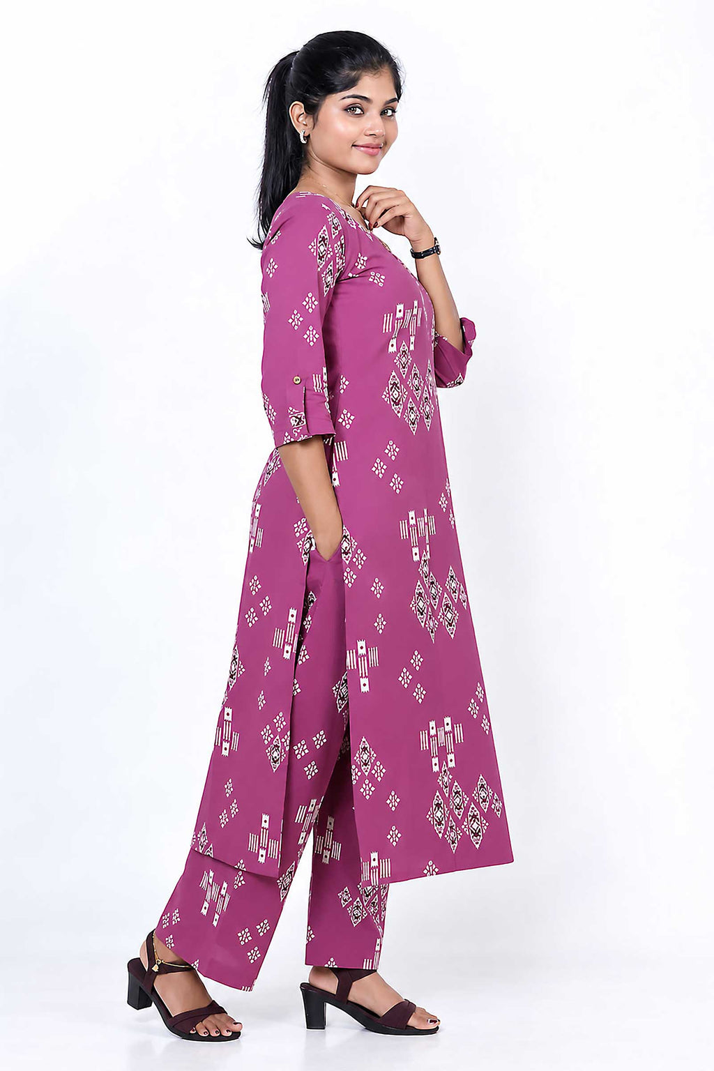 Mauve Ikat Co-ord Set