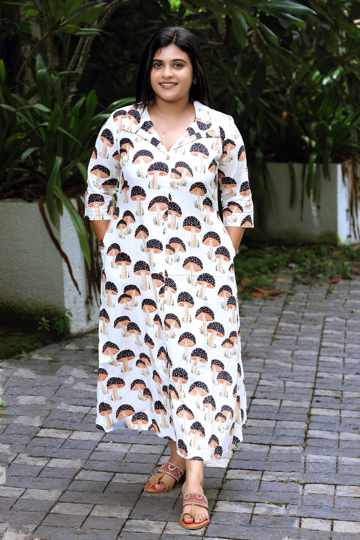 Forest Mushroom Collared Kurti