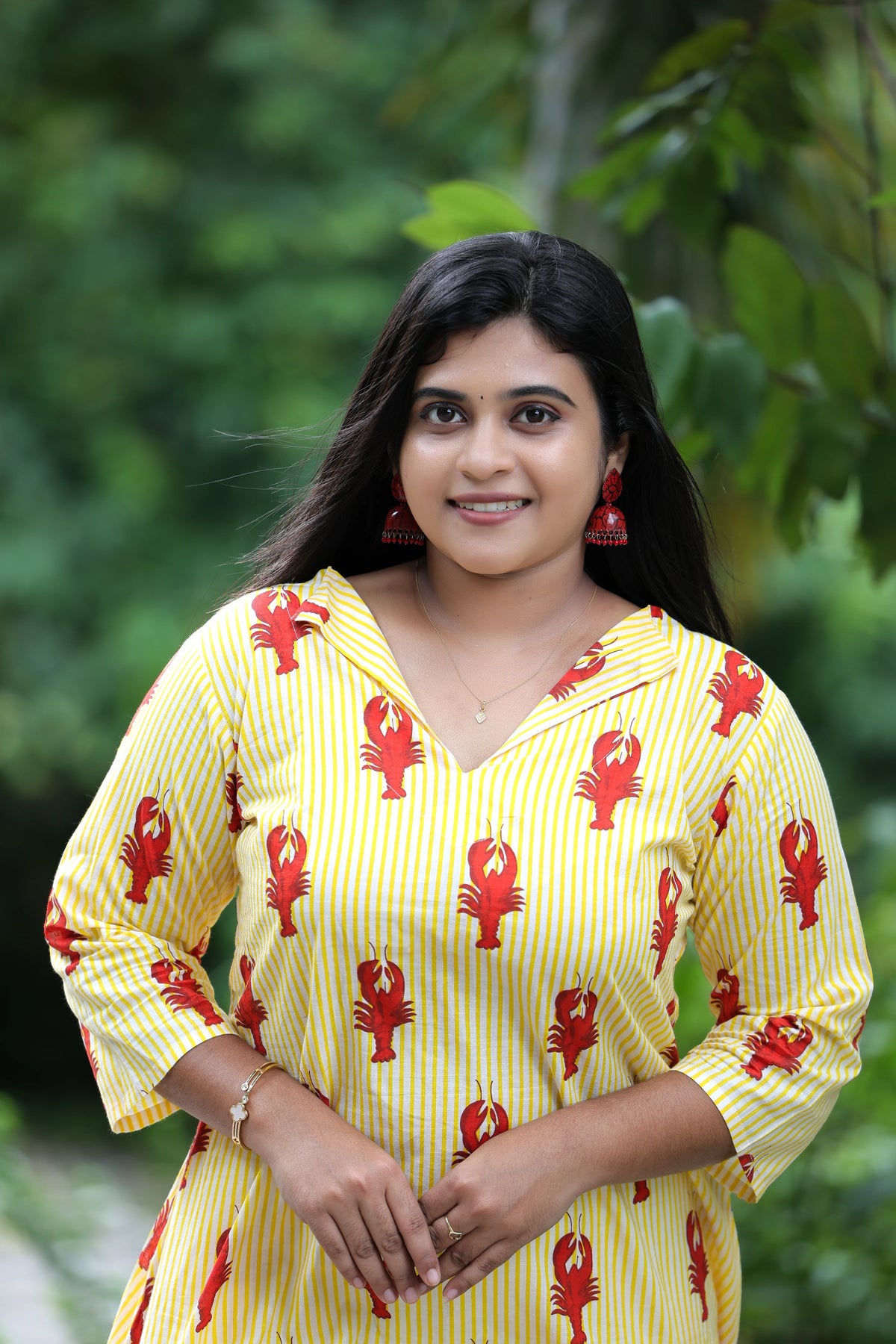 Sunshine Lobster Stripe Kurti