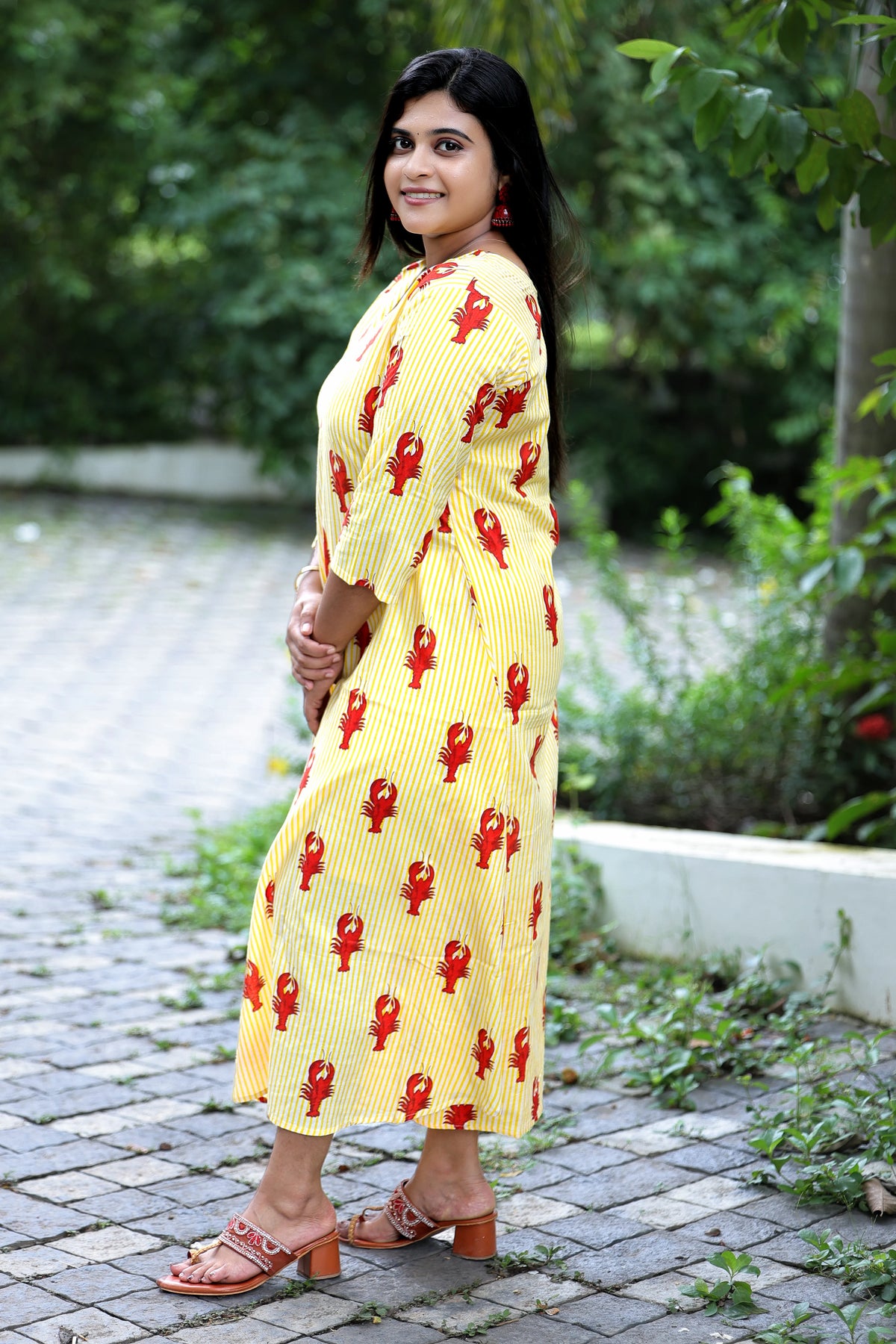 Sunshine Lobster Stripe Kurti