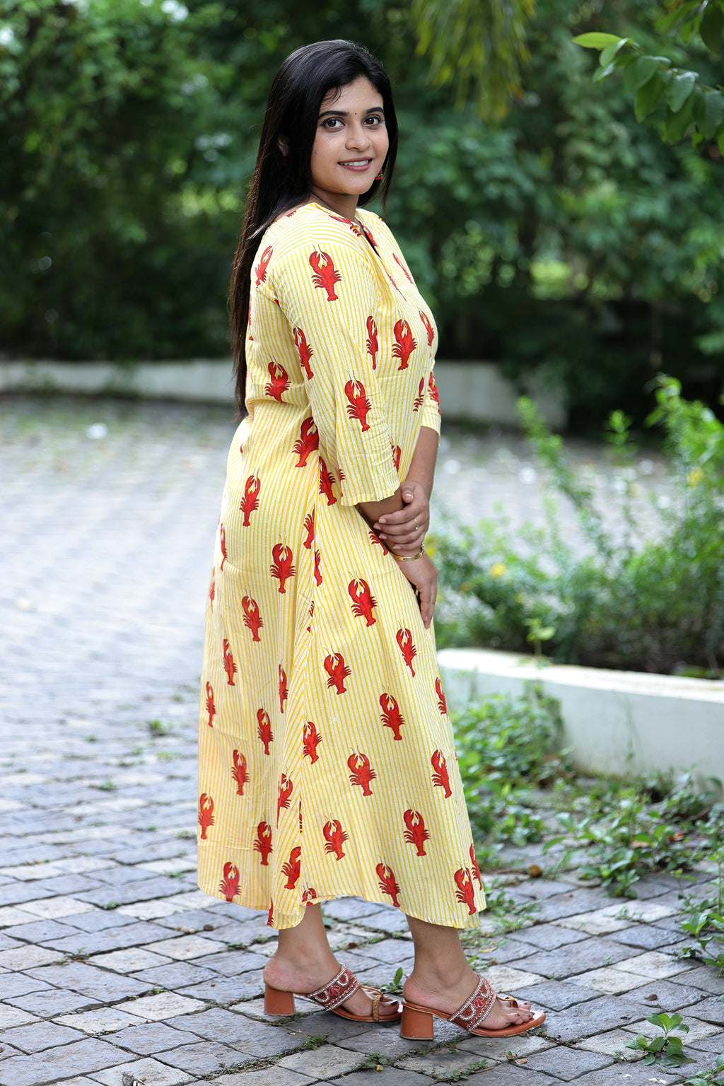 Sunshine Lobster Stripe Kurti