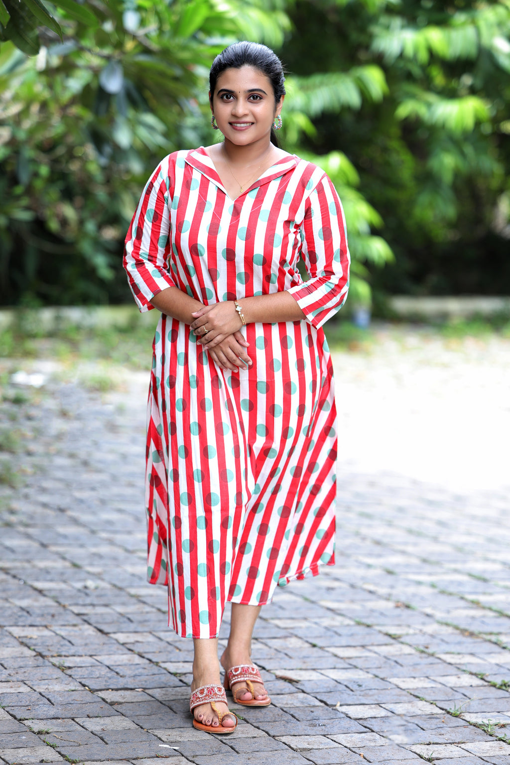 Candy Stripe Dot Kurti