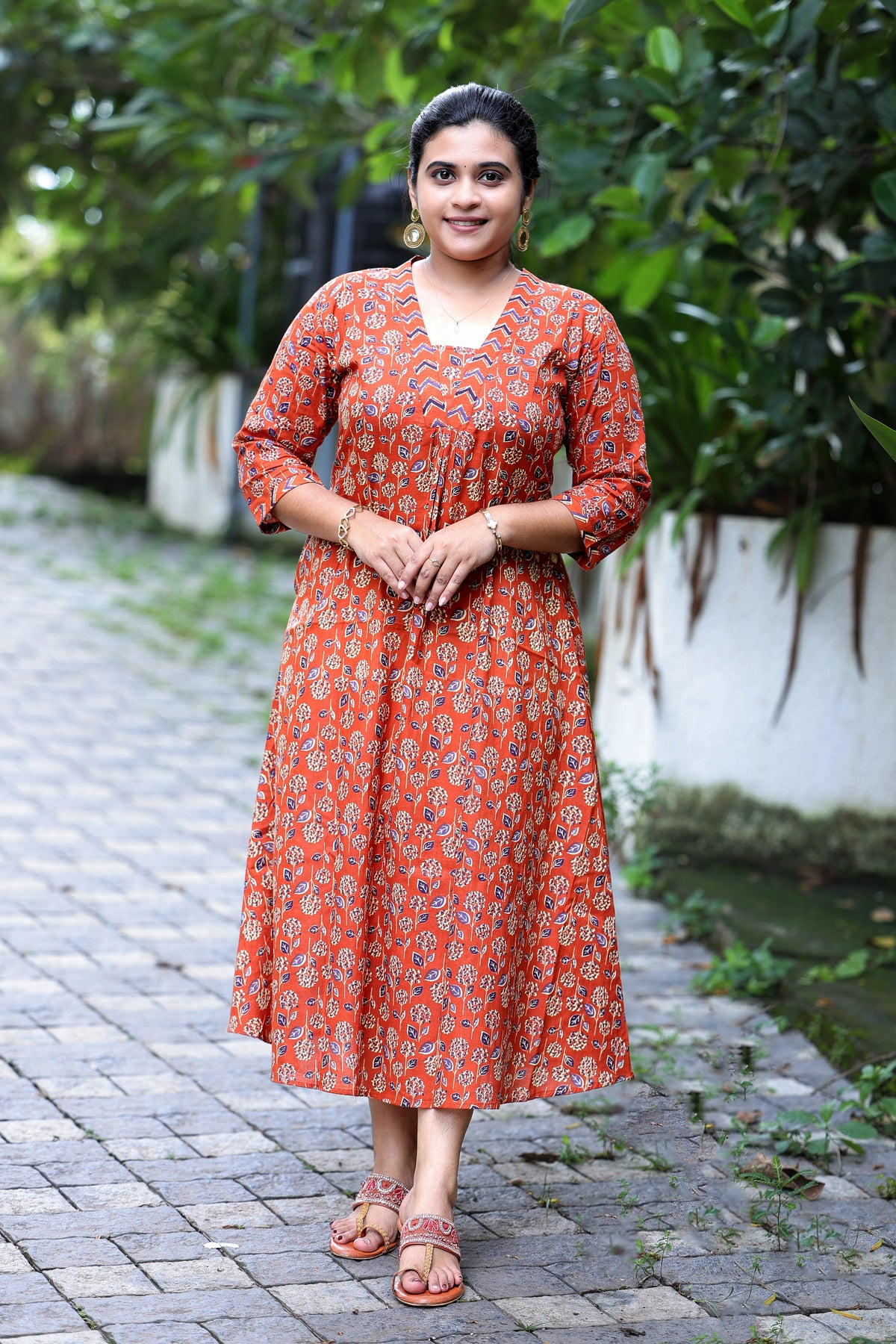 Terracotta Floral Kurti