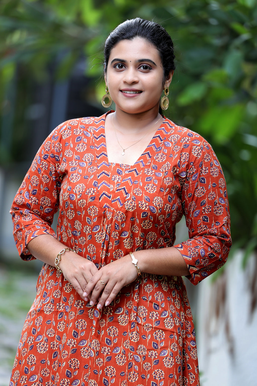 Terracotta Floral Kurti