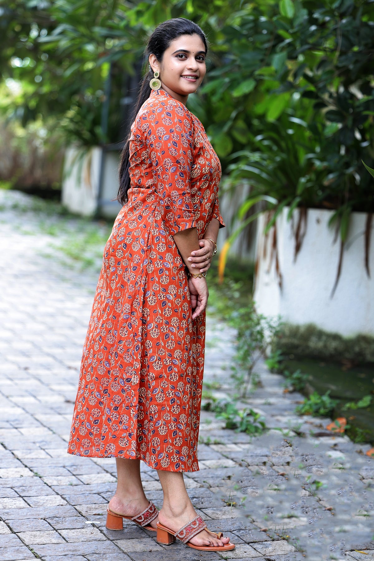Terracotta Floral Kurti