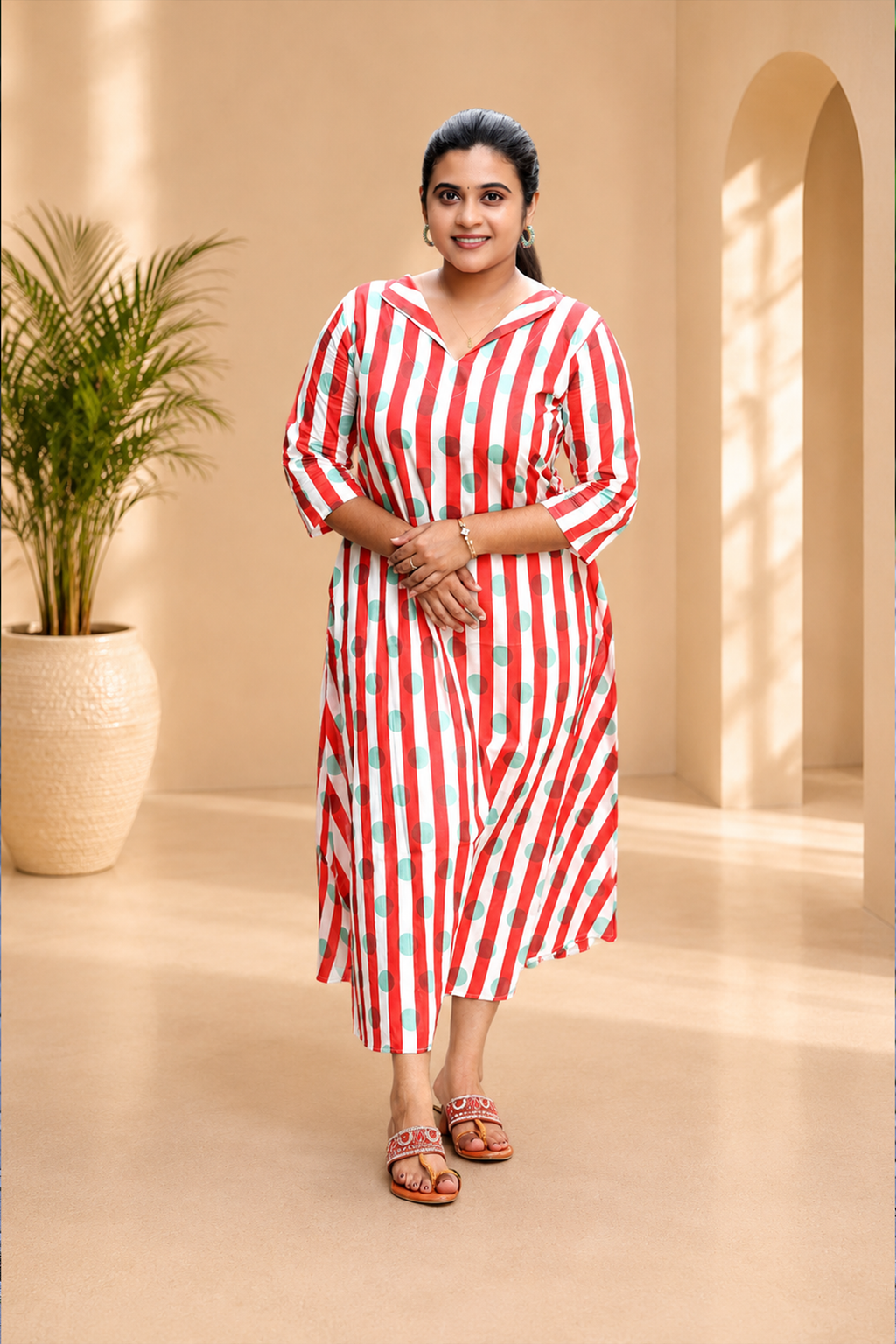 Candy Stripe Dot Kurti