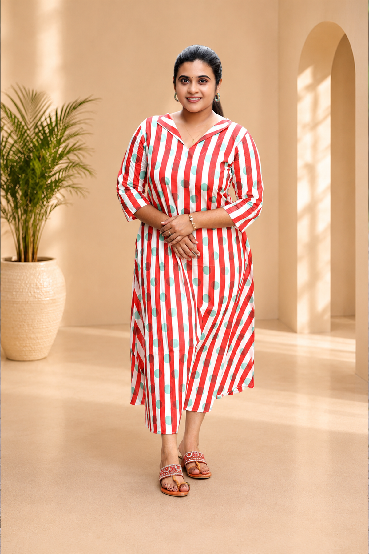 Candy Stripe Dot Kurti