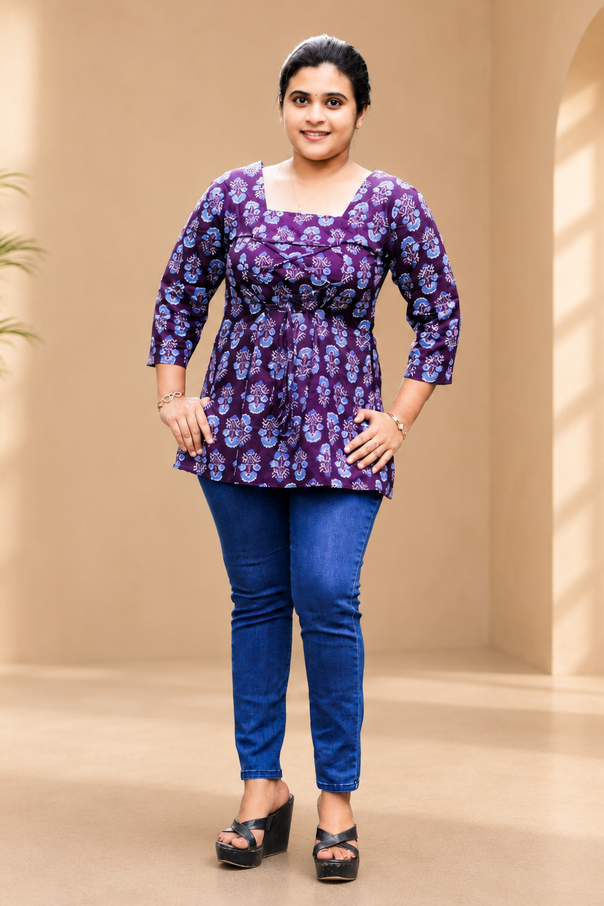 Jamun Bloom Short Kurti